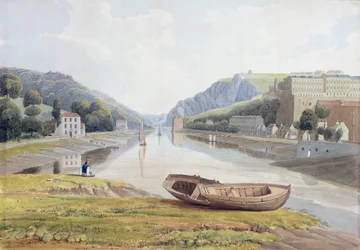 Zicht op de Avon met Hotwells en Clifton, ca. 1825