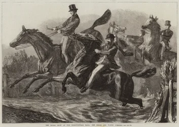 De Paardenshow in de Landbouwhal, de Hek- en Waterhindernis