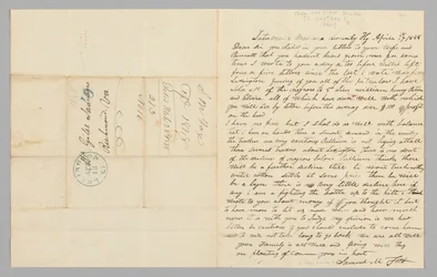Brief aan Giles Saunders van Samuel M. Fox over de slavenhandel, 17 april 1848