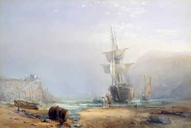 Een mistige ochtend aan de kust van Devon
