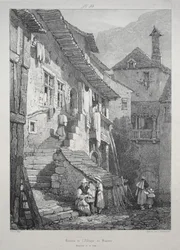 Ruïnes van de abdij van Baume. Binnenplaats