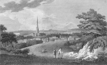 Salisbury, vanaf de London Road, 1805