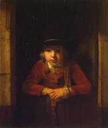 Jongen die door het raam kijkt, ca. 1647
