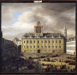 De binnenste Burgplatz in Wenen (schilderij op eikenhout)