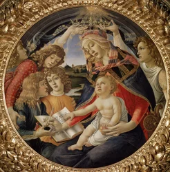 Madonna van het Magnificat of Maagd met Kind en vijf engelen