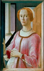 Portret van Smeralda Bandinelli Tempera op hout door Alessandro di Mariano dei Filipepi, genaamd Sandro Botticelli (1445-1510) ca. 1471