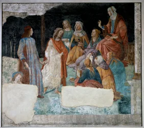 Jonge man geleid naar de vergadering van de Zeven Vrije Kunsten