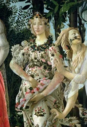 Detail van Flora als het Uur van de Lente, uit de Primavera (detail)