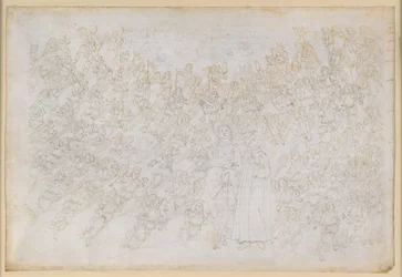 La Divina Commedia, Paradiso XXVIII. Negende sfeer (Kristallen hemel of Primum Mobile): Dante ziet God als een fel stralend punt, omringd door engelenkoren; Beatrice legt de hiërarchie en de werkzame krachten van de sfeer uit