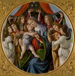 Madonna en kind met zes engelen, c.1500