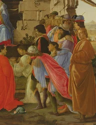 De Aanbidding der Wijzen, detail van zelfportret en die van de Medici-familie