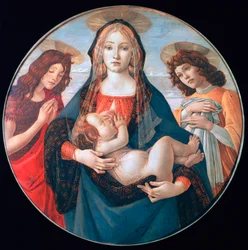 De Maagd en het Kind met de heilige Johannes en een engel, ca. 1490