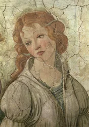 Venus en de drie Gratiën bieden geschenken aan een jong meisje, detail van een van de Gratiënfresco