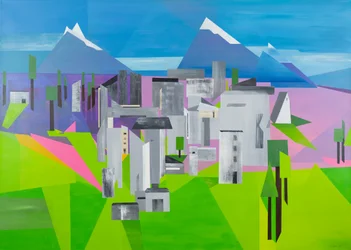 Zomer in de stad, 2020 (acryl op doek)