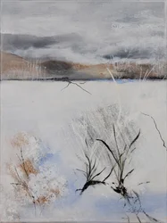 De stilte van de winter, 2024 (gemengde techniek/olie op doek)