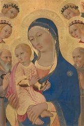 Madonna en kind met Sint Hiëronymus, Sint Bernardinus en engelen