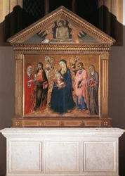 Madonna en Kind met Heiligen en Christus in Pieta