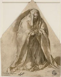 Knielende vrouw (recto en verso)