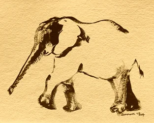 Abstracte olifantenschets