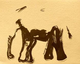 Abstracte olifant in inkt
