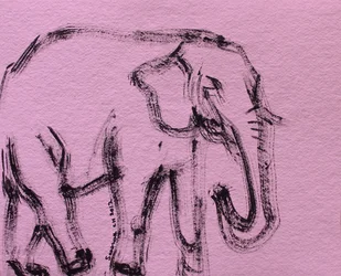 Abstracte roze olifant