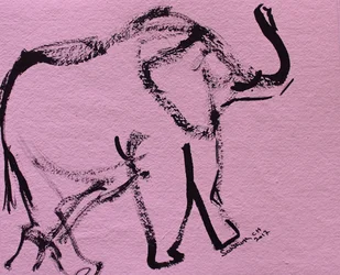 Abstracte roze olifant