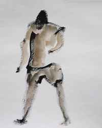 Abstracte wandelende figuur