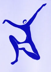 Dynamische blauwe danseres