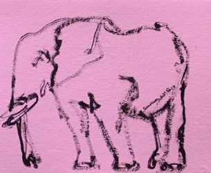 Expressieve olifantenschets