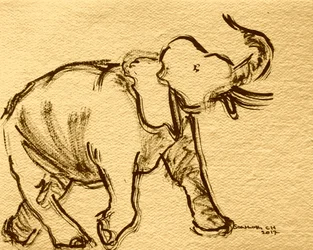 Expressieve olifantsschets