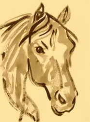 Expressieve paardenschets