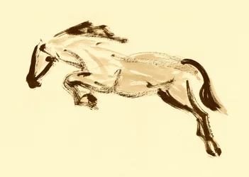 Springend sepia paard