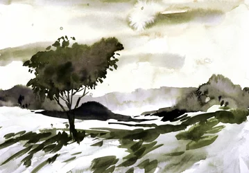 Landschap van Lone Tree