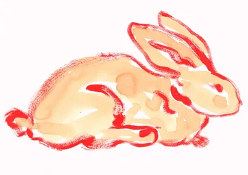 Oranje aquarelhaas