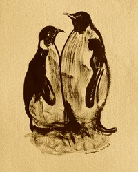 Familieportret van pinguïns