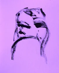  peinzend, abstract gezicht