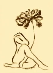 Vrouw en lotusbloem