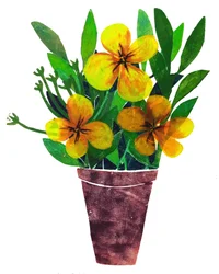Gele plantenpot