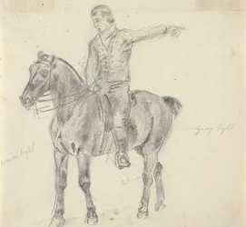Figuur te paard naar links gericht