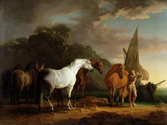 Gulliver neemt afscheid van het land van de Houyhnhnms, c.1769