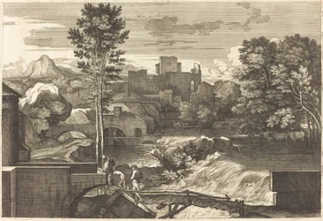 Landschap met Twee Figuren op een Brug