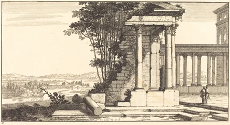 Landschap met klassieke ruïnes
