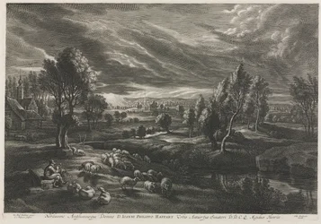 Landschap met Herder die Fluit Speelt