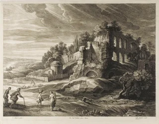 Landschap met de grote ruïnes, uit De kleine landschappen