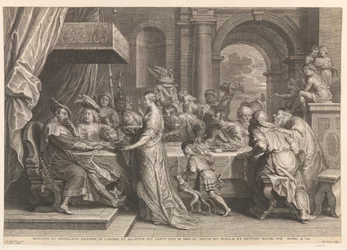Salomé toont het hoofd van Johannes de Doper aan Herodes