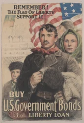 Herinner! De vlag van vrijheid, steun het! Koop Amerikaanse staatsobligaties, 3e Vrijheidslening
