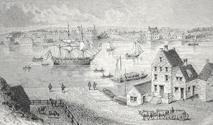 De veerboot, New York, ca. 1750