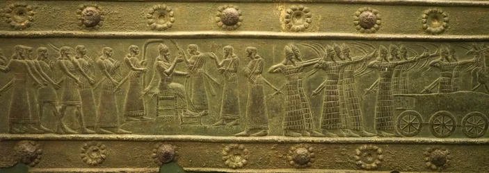 Balawat-poorten uit het oude Assyrische Rijk (laag reliëf)