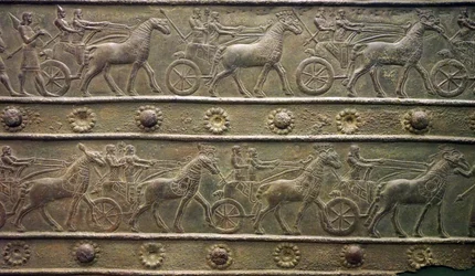 Balawat-poorten uit het oude Assyrische Rijk (laag reliëf)