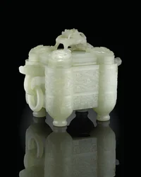 Archaïstisch vat en deksel, Tulu, Qianlong-periode (1736-95)